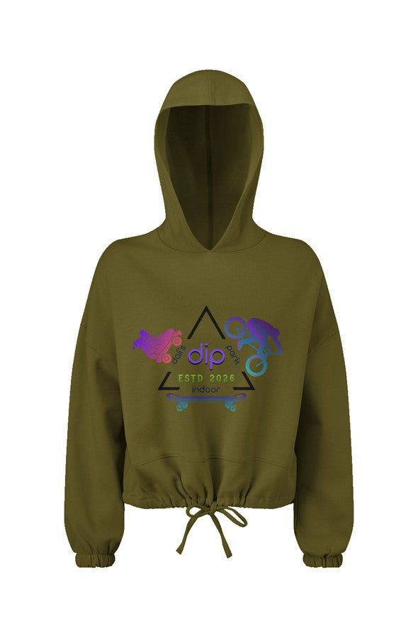 Ladies 39 Cropped Oversize Hooded Sweatshirt